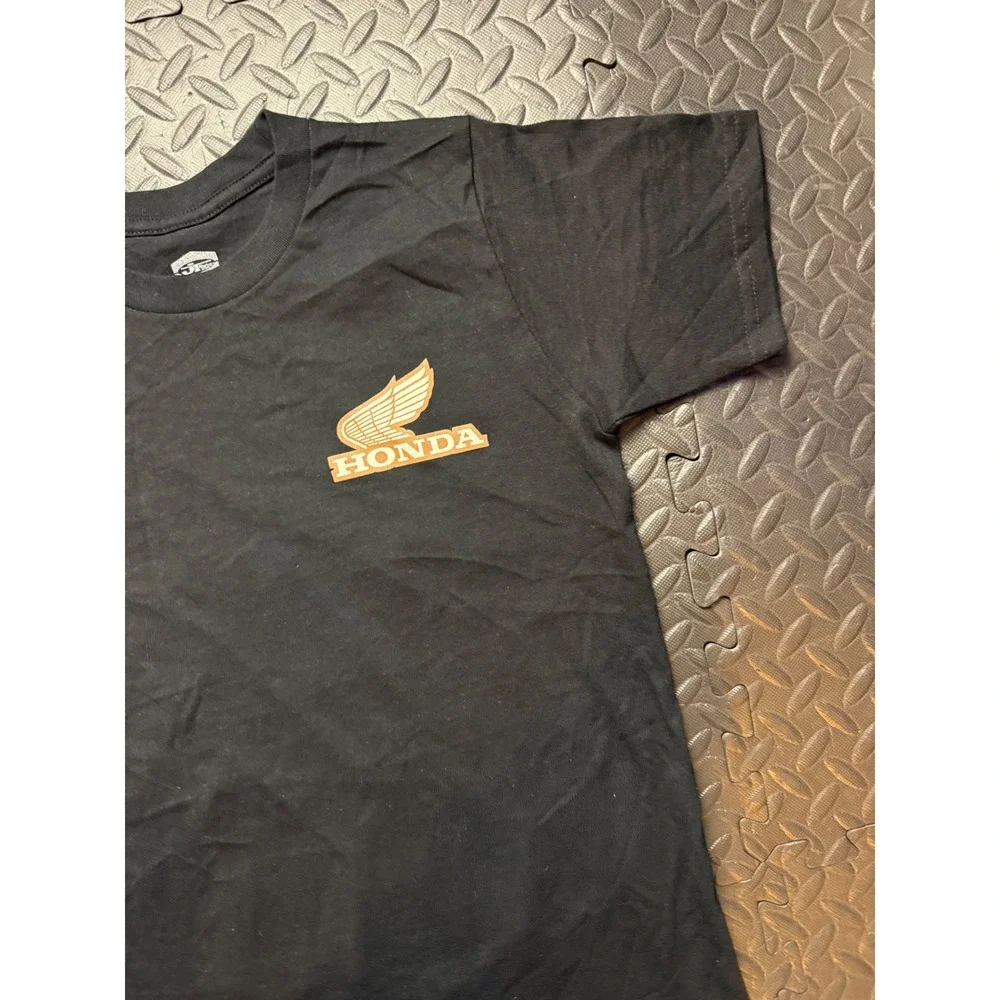 JT Racing Honda HRC Racing Team T-Shirt Black Graphic Camo Checkered Mens Small - Picture 4 of 8